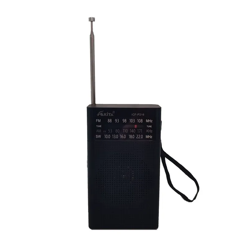 AKITA - Radio Portátil a Pilas Modelo Retro FMAM Color Negro