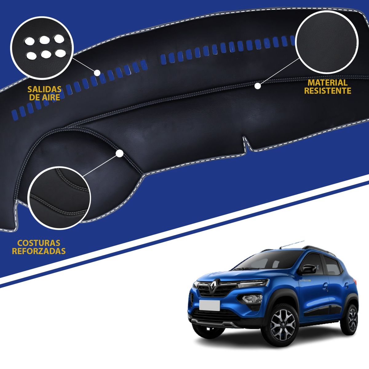 TECGO - PROTECTOR CUBRE TAPETE TABLERO TIPO RENAULT KWID 2023