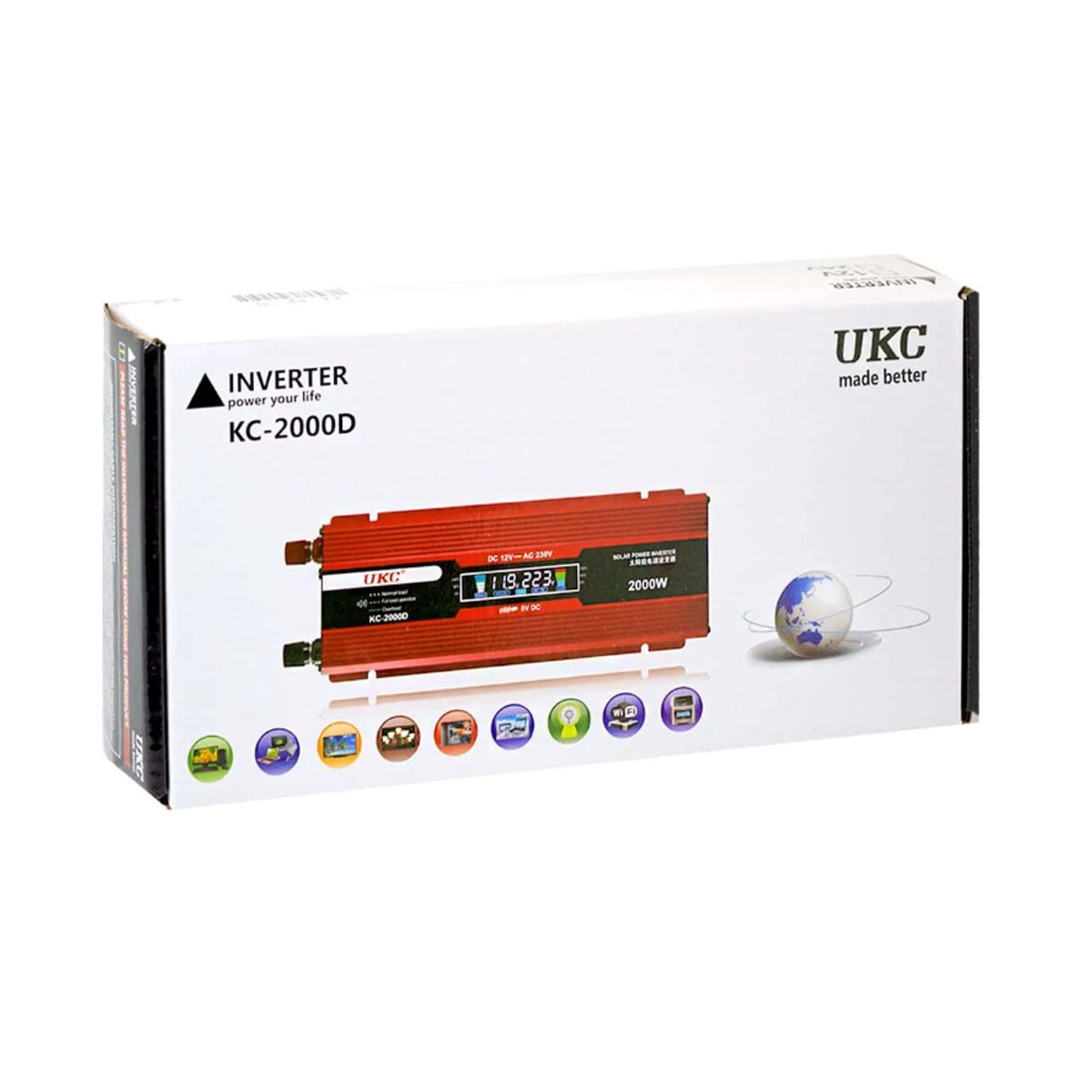 GENERICO - Inversor 12VDC220VAC 2000W KC-2000D UKC