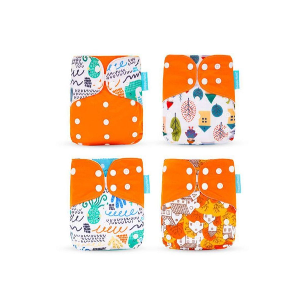 GENERICO - Pañal de Tela Ecológico Unitalla Pack x 4 Unidades