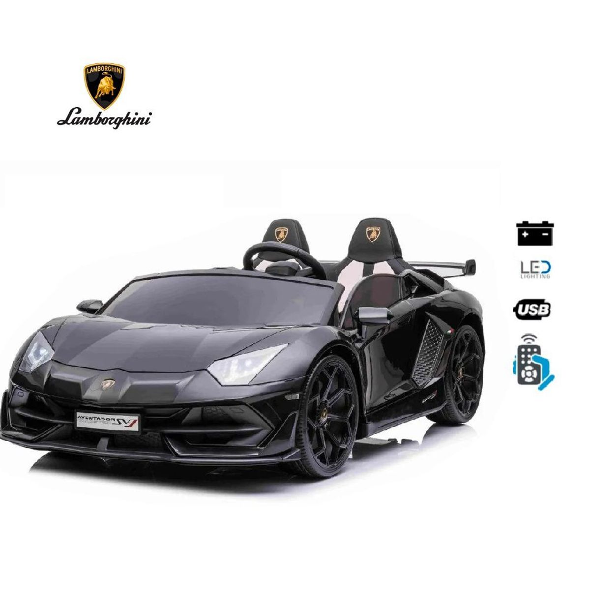 LAMBORGHINI - Auto a Bateria Lamborghini Aventador Licenciado Negro