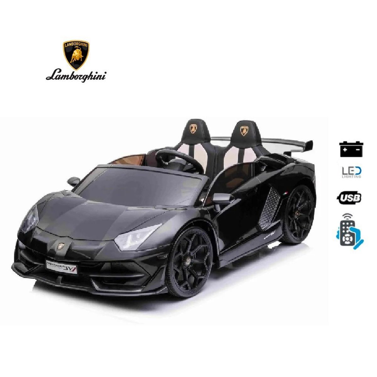 LAMBORGHINI - Auto a Bateria Lamborghini Aventador Licenciado Negro