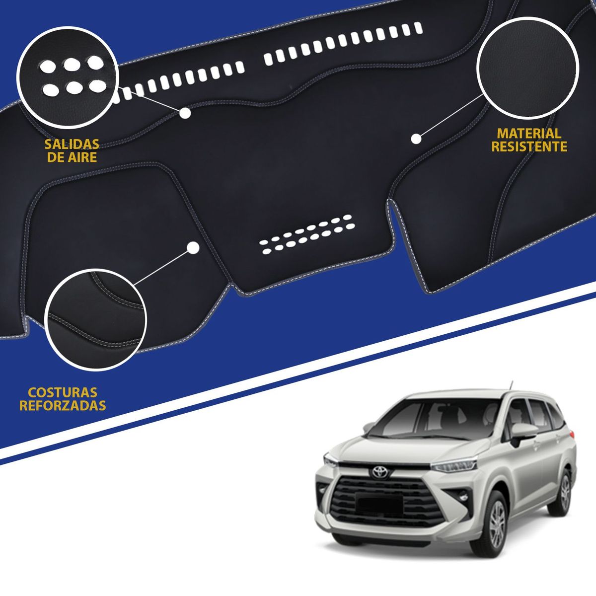 TECGO - PROTECTOR CUBRE TAPETE TABLERO TIPO TOYOTA AVANZA 2023