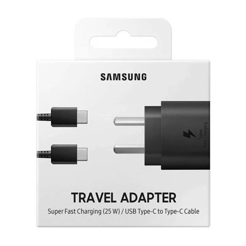 OEM - Cargador 25W Carga Rápida para Samsung Galaxy A55 A35 A25 A54 - Negro