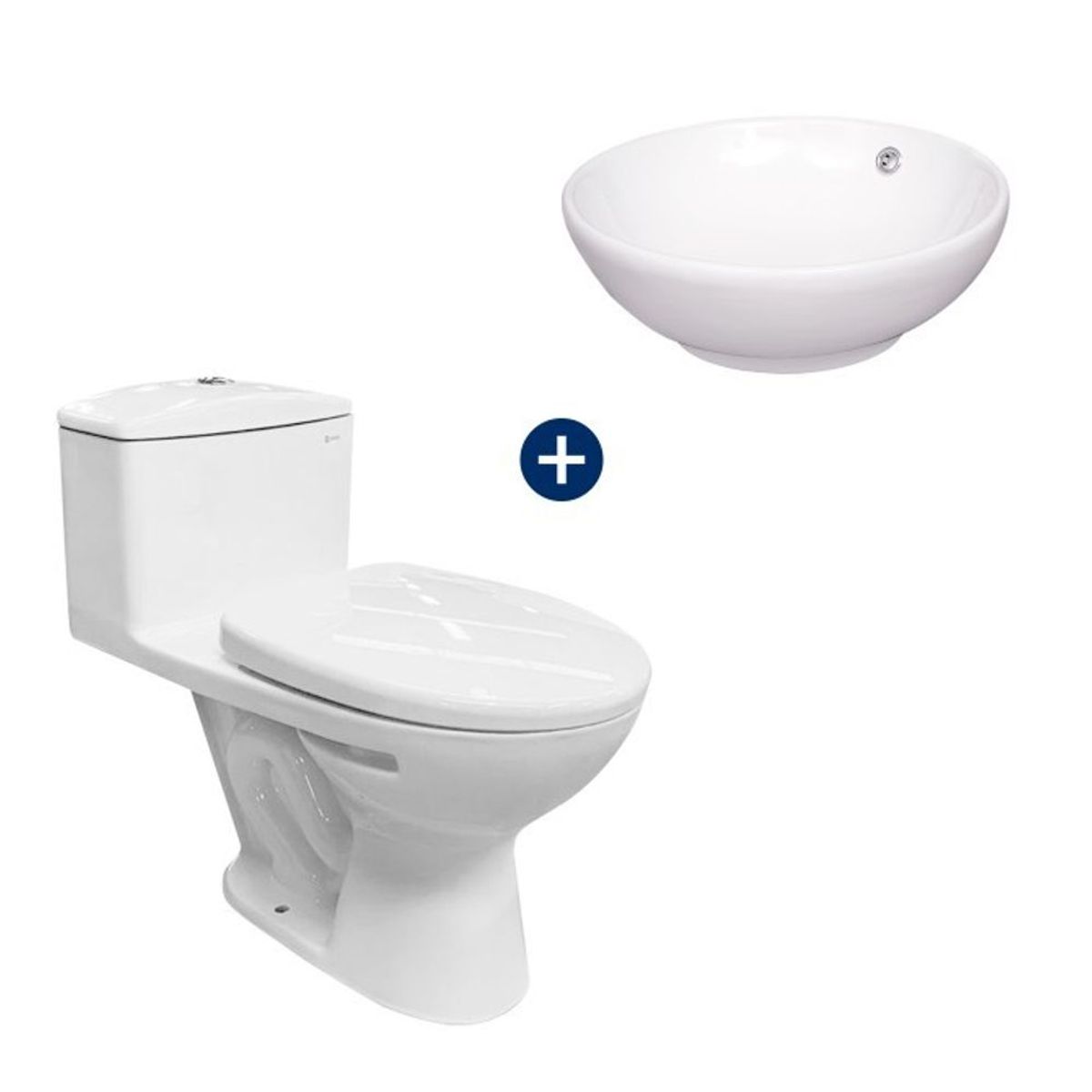 VAINSA - Combo Inodoro one piece ibiza con bowl para baño bari blanco vainsa