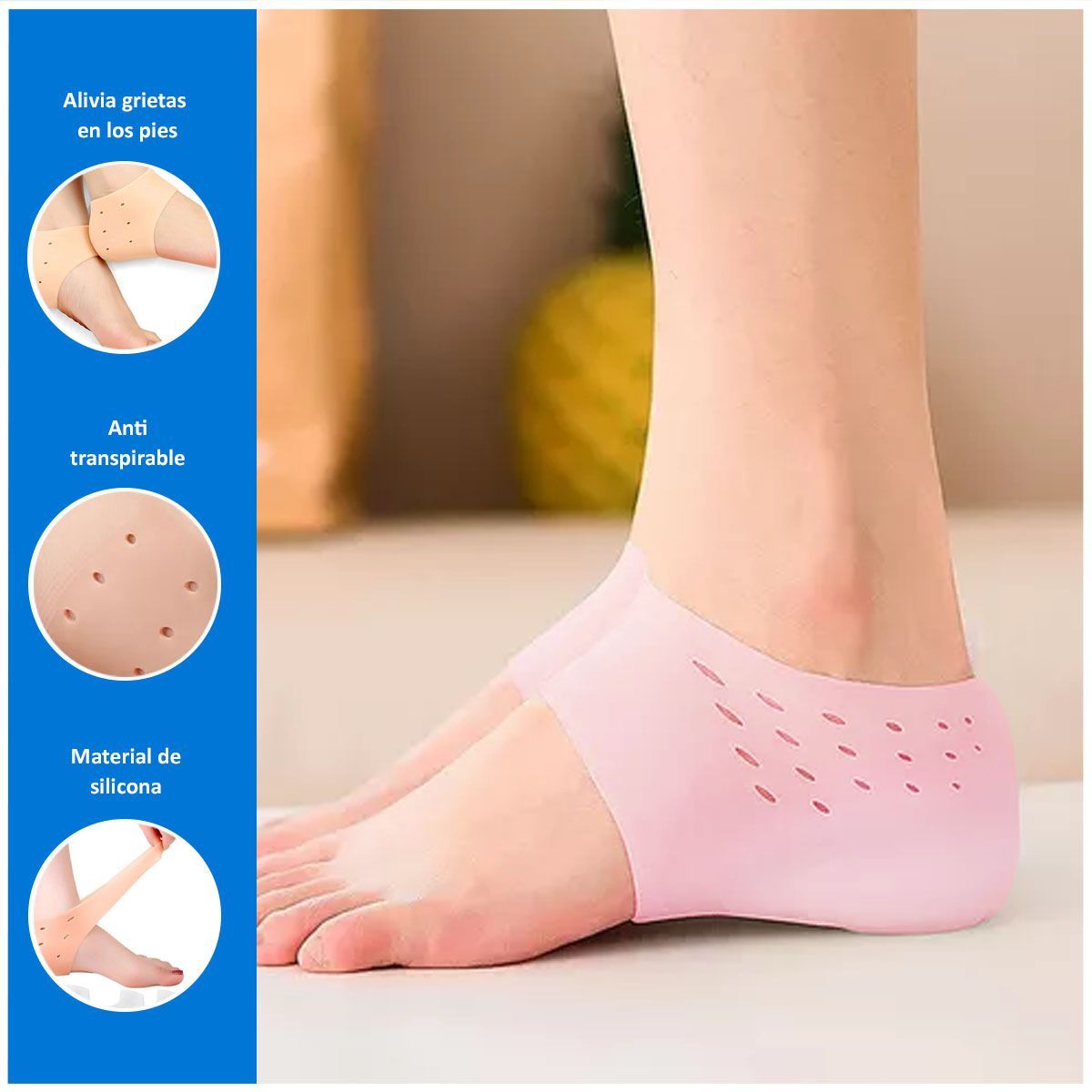 SASARU - Talonera Protectora de Silicona Anti Grietas