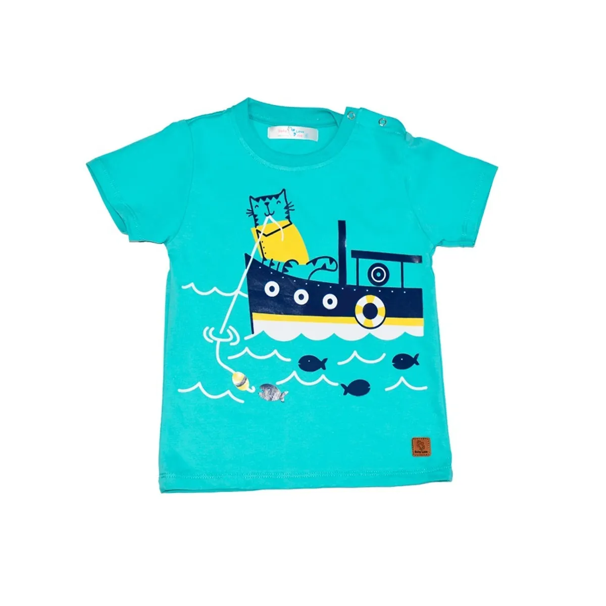 GENERICO - POLO NIÑO MANGA CORTA PIMA CON BROCHE BARCO