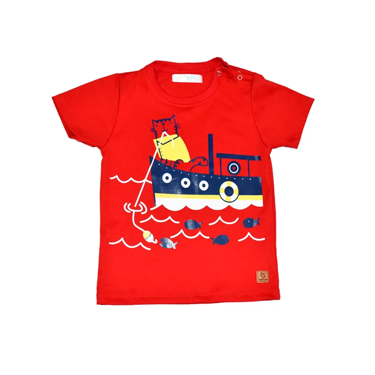 GENERICO - POLO NIÑO MANGA CORTA PIMA CON BROCHE BARCO