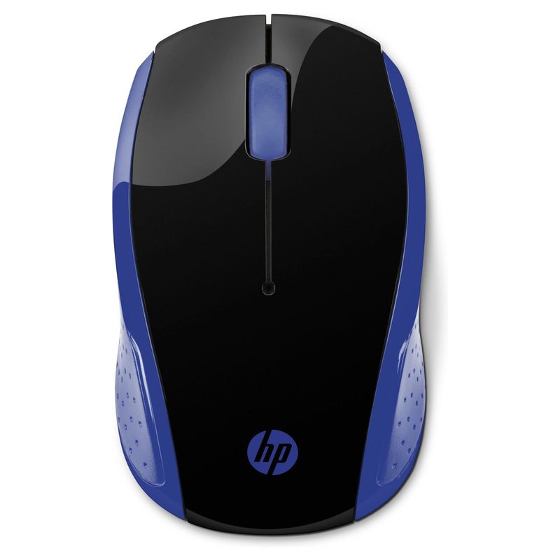 HP - HP Mouse 200 Wireless Óptico 1000 DPI Ambidextrous Negro/Azul 2HU85AA