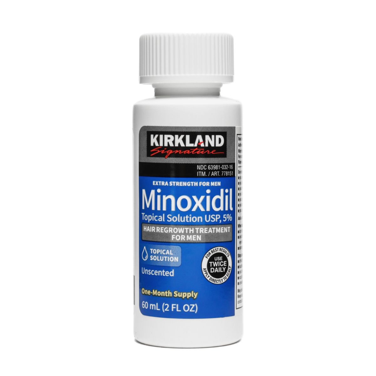 KIRKLAND - Minoxidil Liquido 5 Kirkland 60ml Crecimiento del Vello Facial