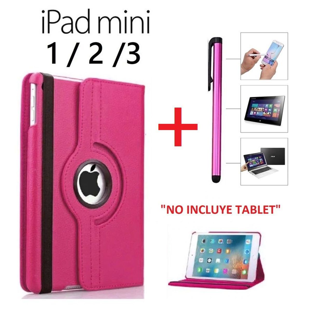 GENERICO - Funda Case + Lapiz Optico para iPad Mini 1 / 2 A1432 A1454 A1489 A1490