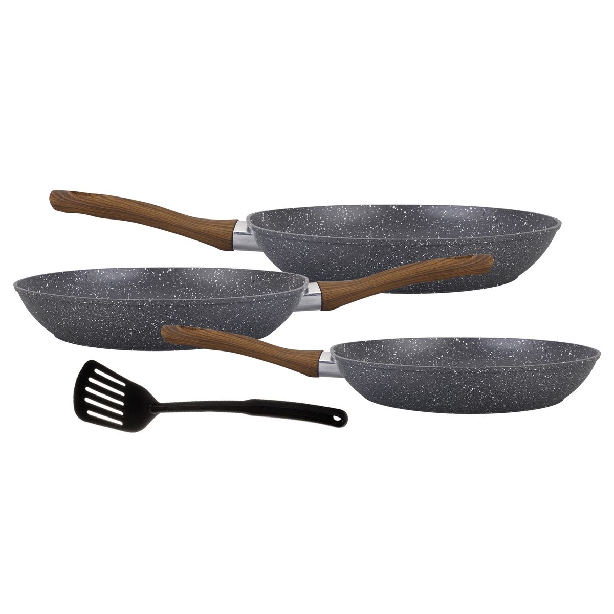 Reyna - Juego de Sartenes Antiadherentes Petra Color Gris