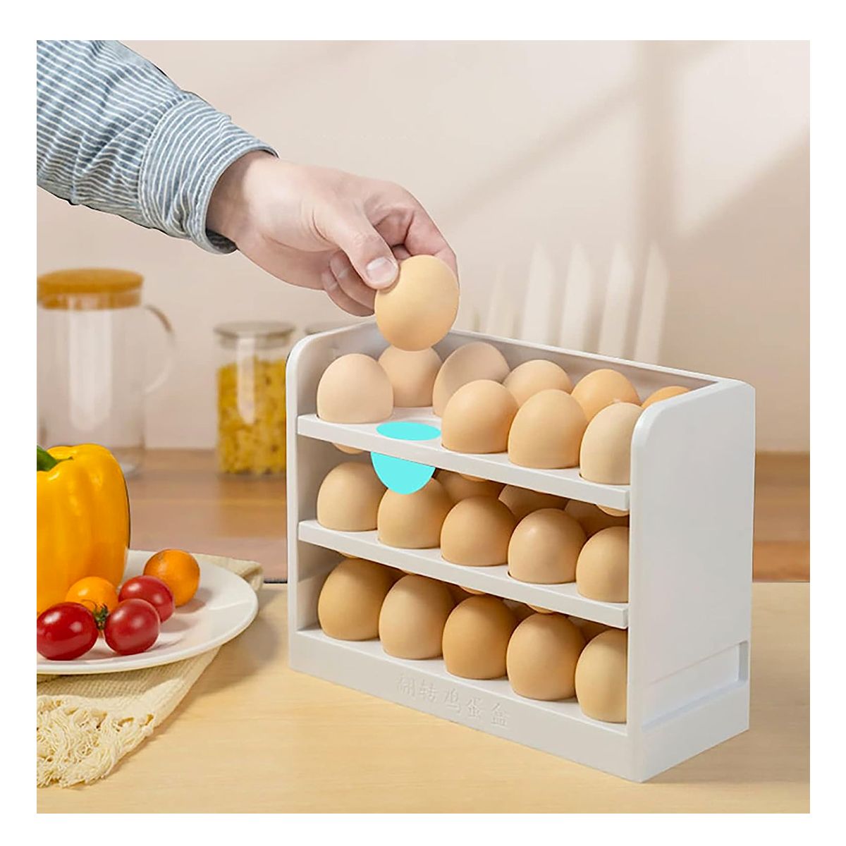 GRETAIL - Organizador De Huevos 30 Unidades 3 Niveles Blanco