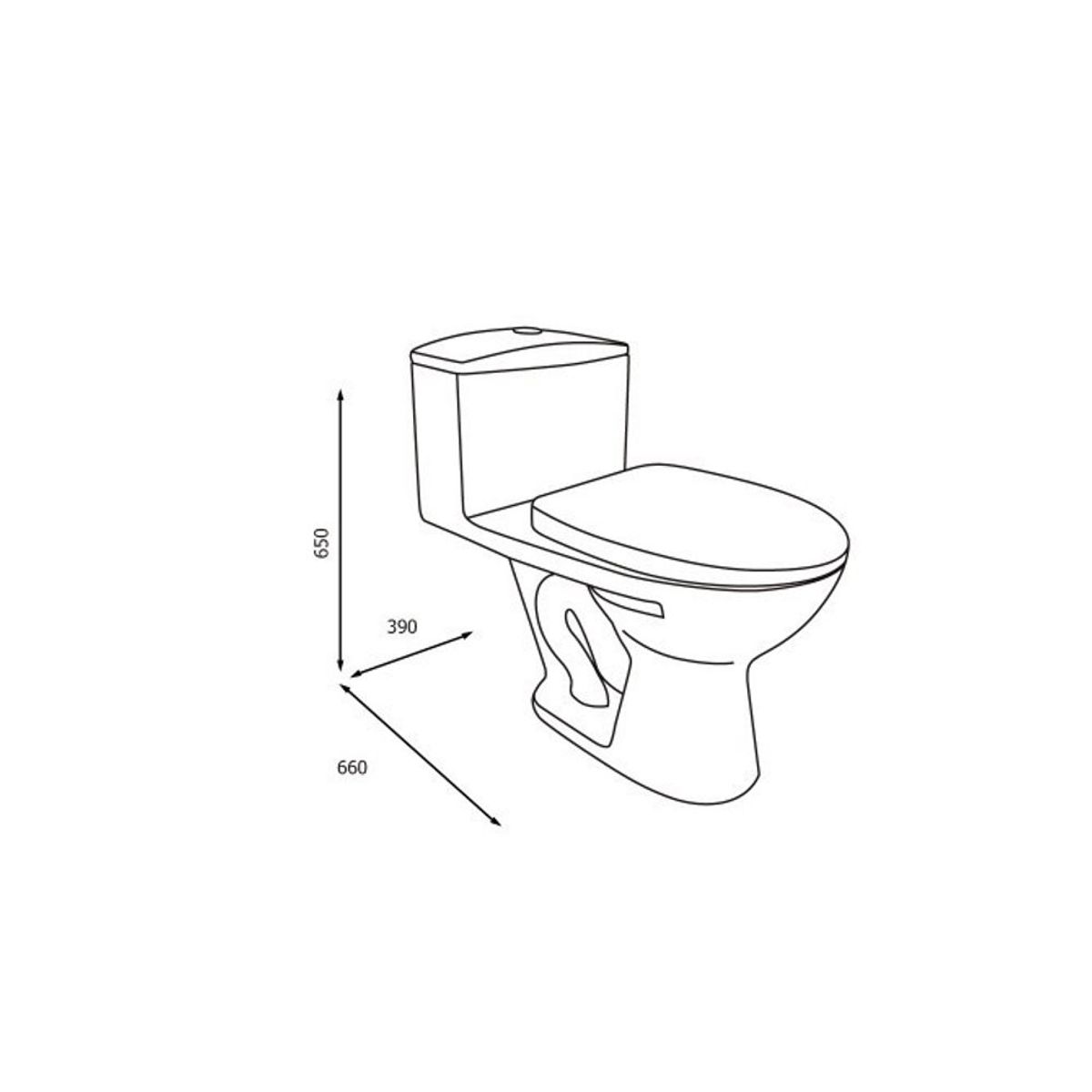 VAINSA - Combo Inodoro one piece ibiza con bowl para baño bali blanco Vainsa