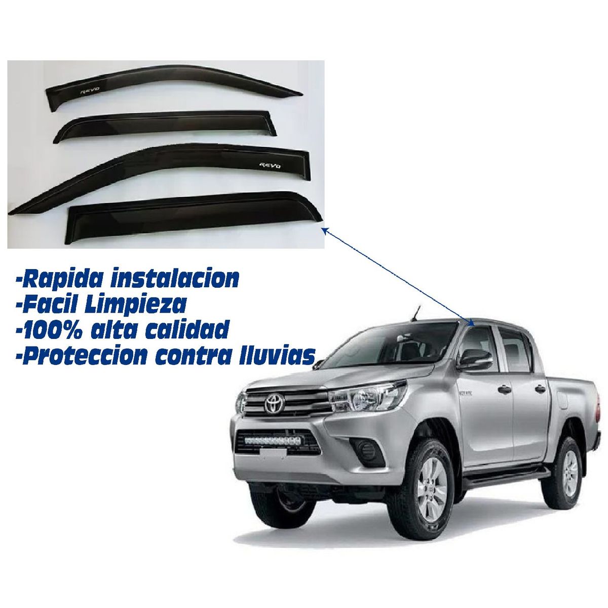 GENERICO - VISERA CORRELLUVIA TOYOTA HILUX REVO 2016-2021 NEGROD-966