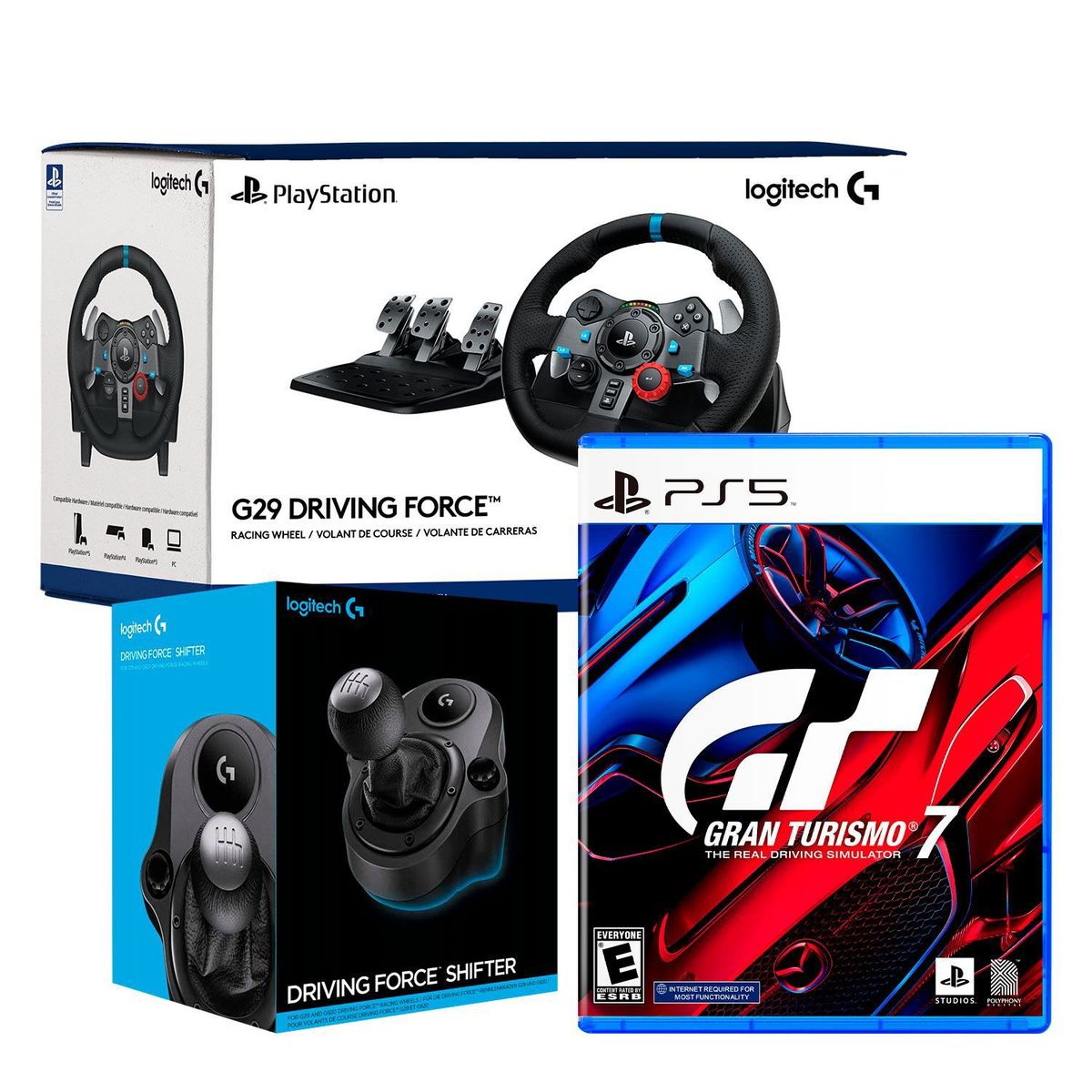 LOGITECH - Timon Con Pedal Logitech G29 + Palanca De Cambios + Gran Turismo 7 PS5