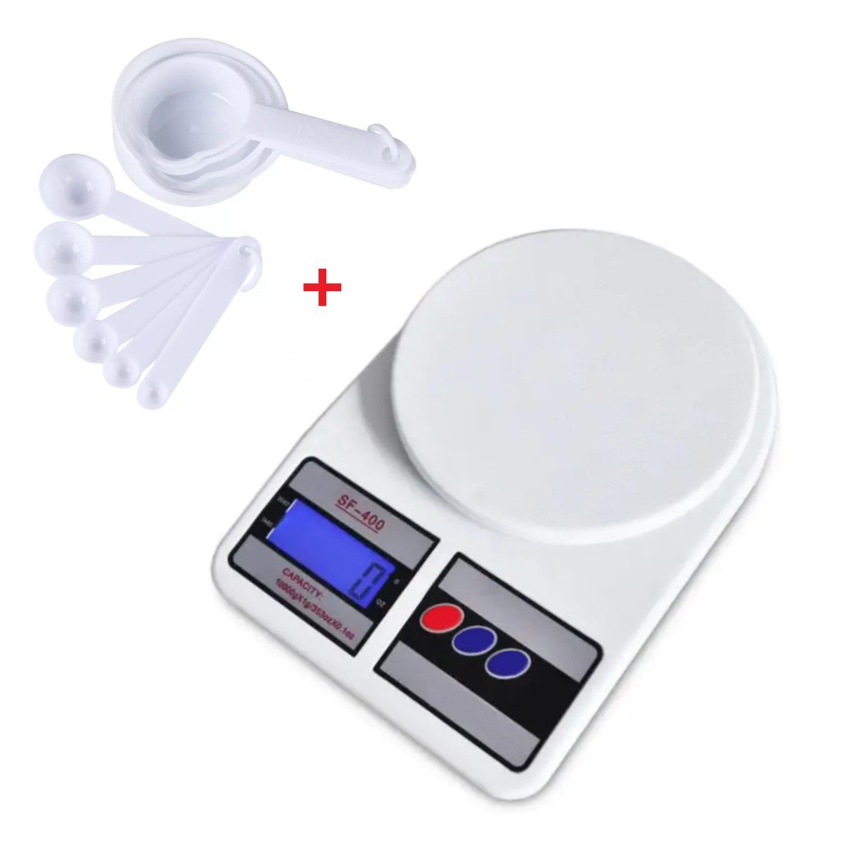 GENERICO - balanza gramera de cocina con cucharas medidoras set de 10 pcs