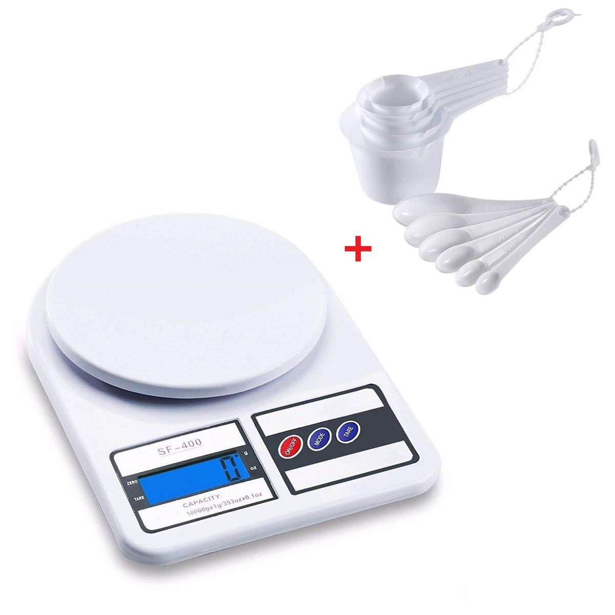 GENERICO - balanza de cocina con cucharas medidoras set de 11 pcs