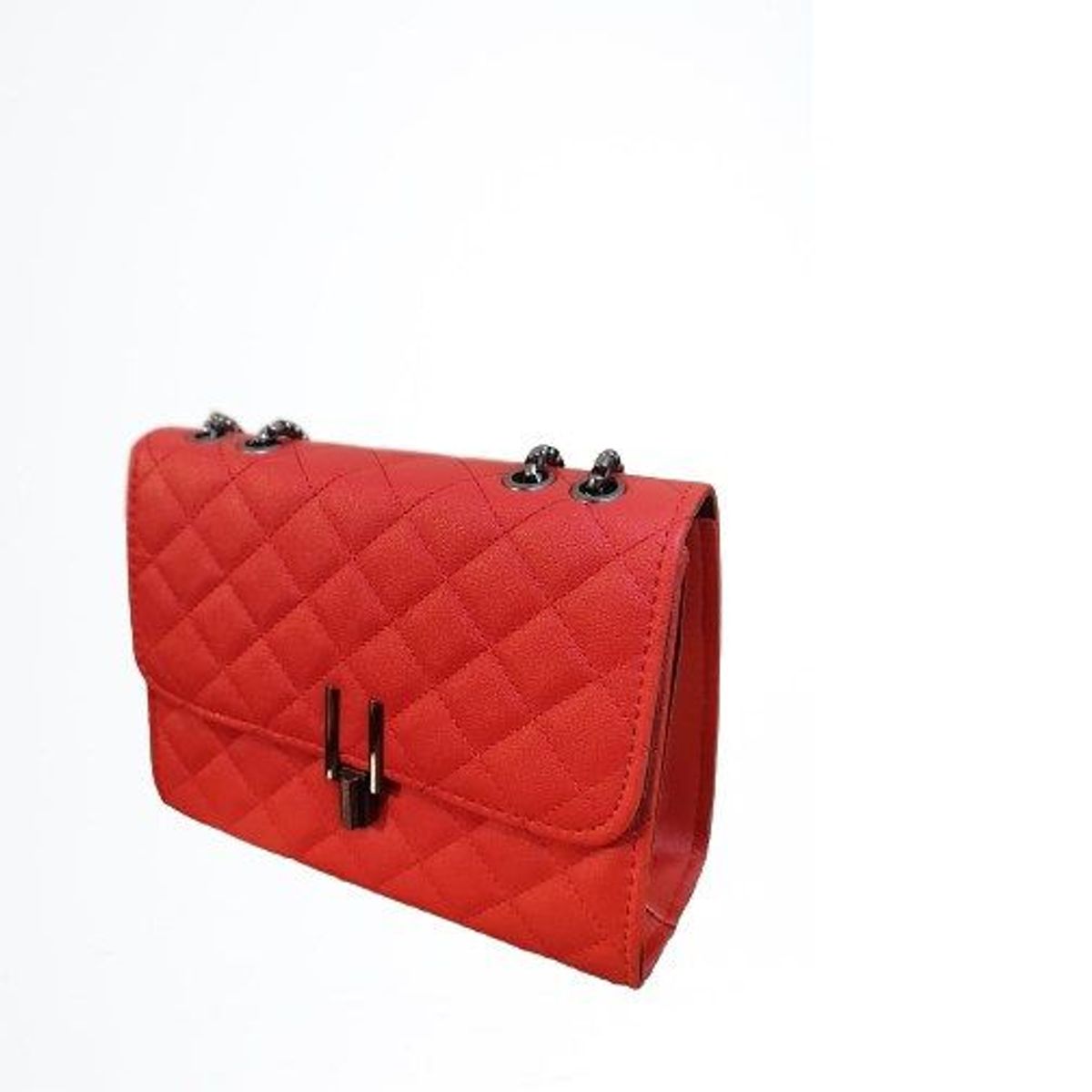 ITELSISTEM - Cartera Bolso Elegante Cuerina Hombro acolchado cadena Rojo