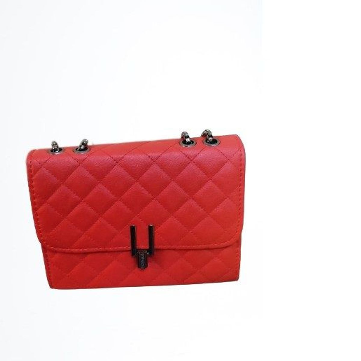 ITELSISTEM - Cartera Bolso Elegante Cuerina Hombro acolchado cadena Rojo