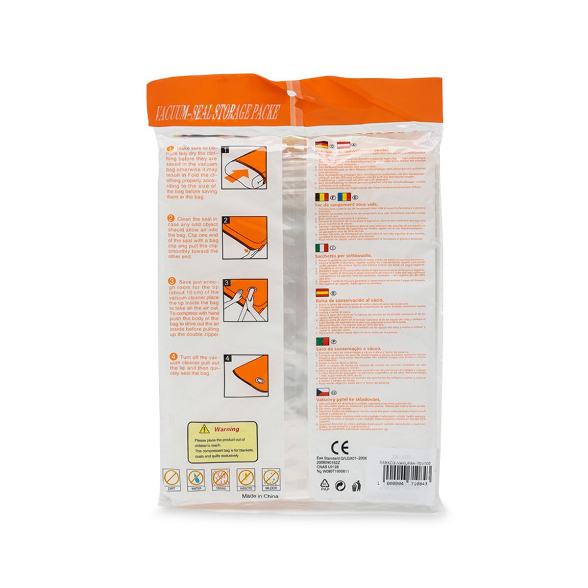 GENERICO - Bolsa para Ropa con Sellado al Vacío 68x98cm - XIFU