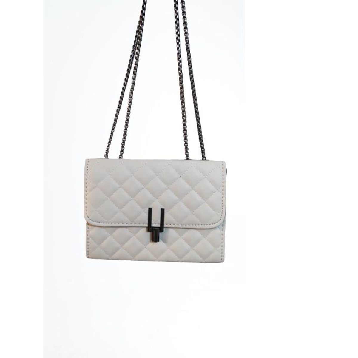 ITELSISTEM - Cartera Bolso Elegante Cuerina Hombro acolchado cadena Blanco