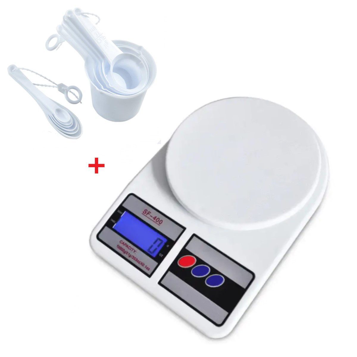 GENERICO - balanza de cocina 1gr a 10kg con cucharas medidoras set de 11 pcs