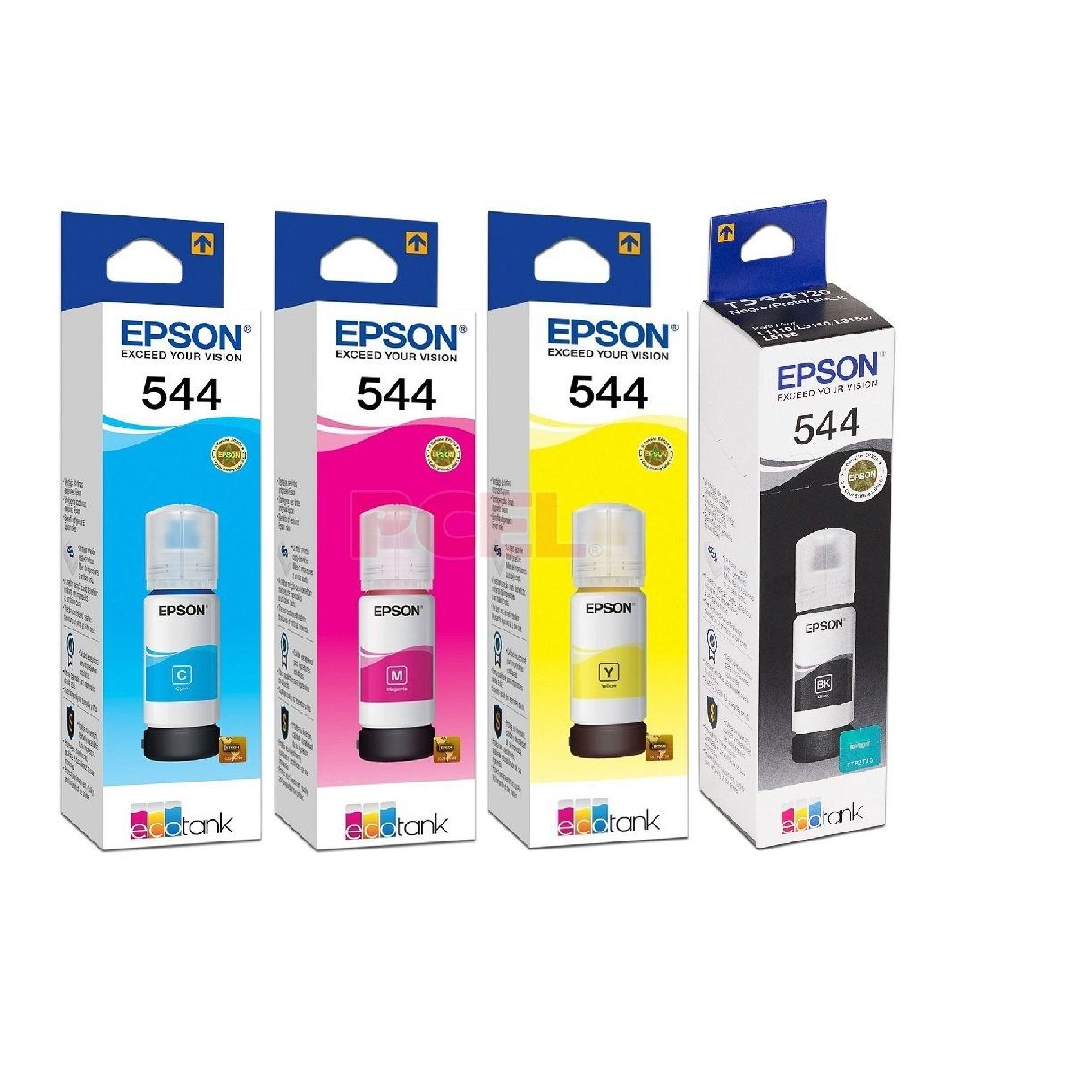 EPSON - Combo kit Tinta Epson T544 (4Colores) PARA  L1110 L3110 L3150 L5190-NEGRO/TRICOLO