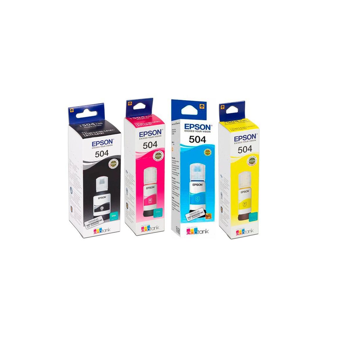 EPSON - Pack de  kit Tinta Epson T504  (04 colores )Negro Cyan- Magenta-Yellow