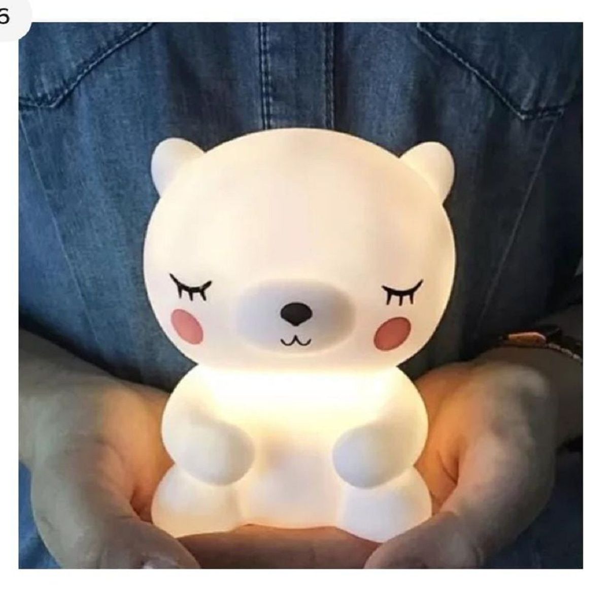 GENERICO - Mini Lampara Nocturna Luz Led Infantil Osito Rosado