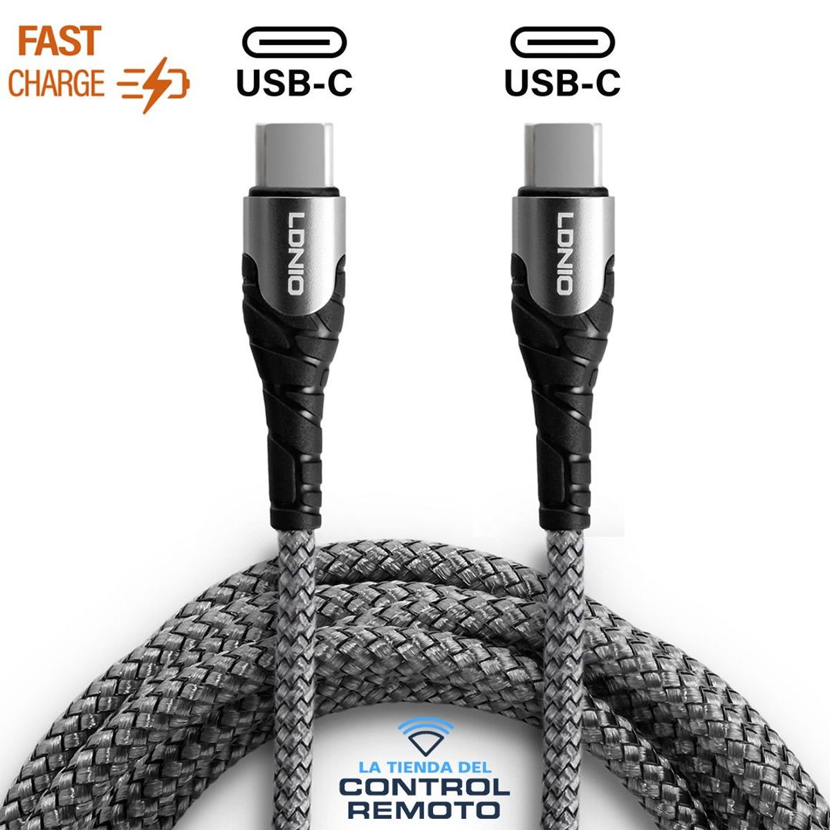 LDNIO - Cable USB-C Anti Quebraduras Para Samasung Galaxy Not20 S22 S21 De 2mt