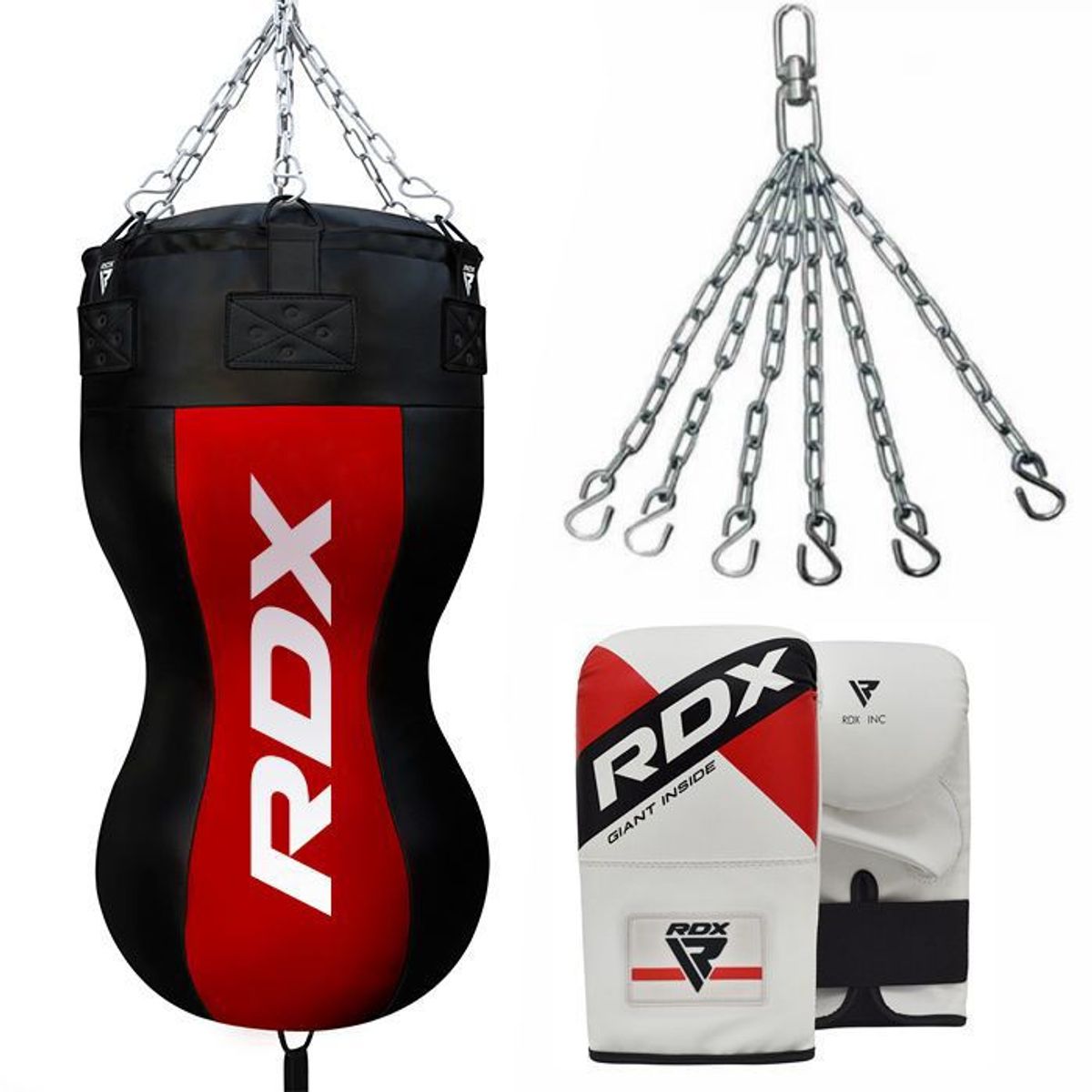 RDX - RDX SACO DE BOXEO ANGULAR CON GUANTES SIN RELLENO 3PBR-AR