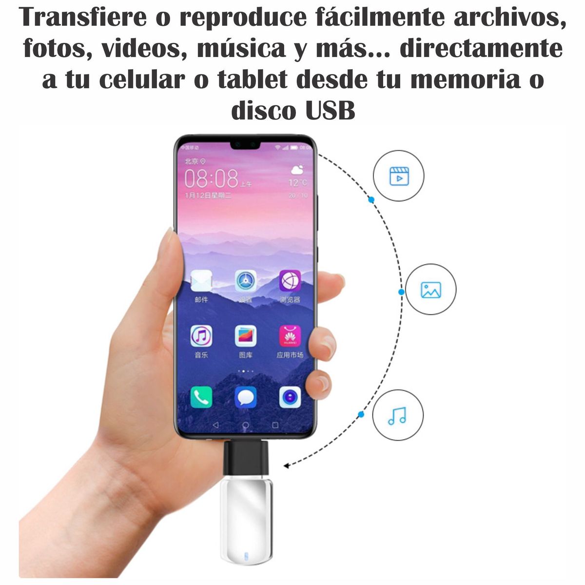 GENERICO - 2 Adaptador Otg Usb C A Usb Negro Conecta Mouse Teclado y más