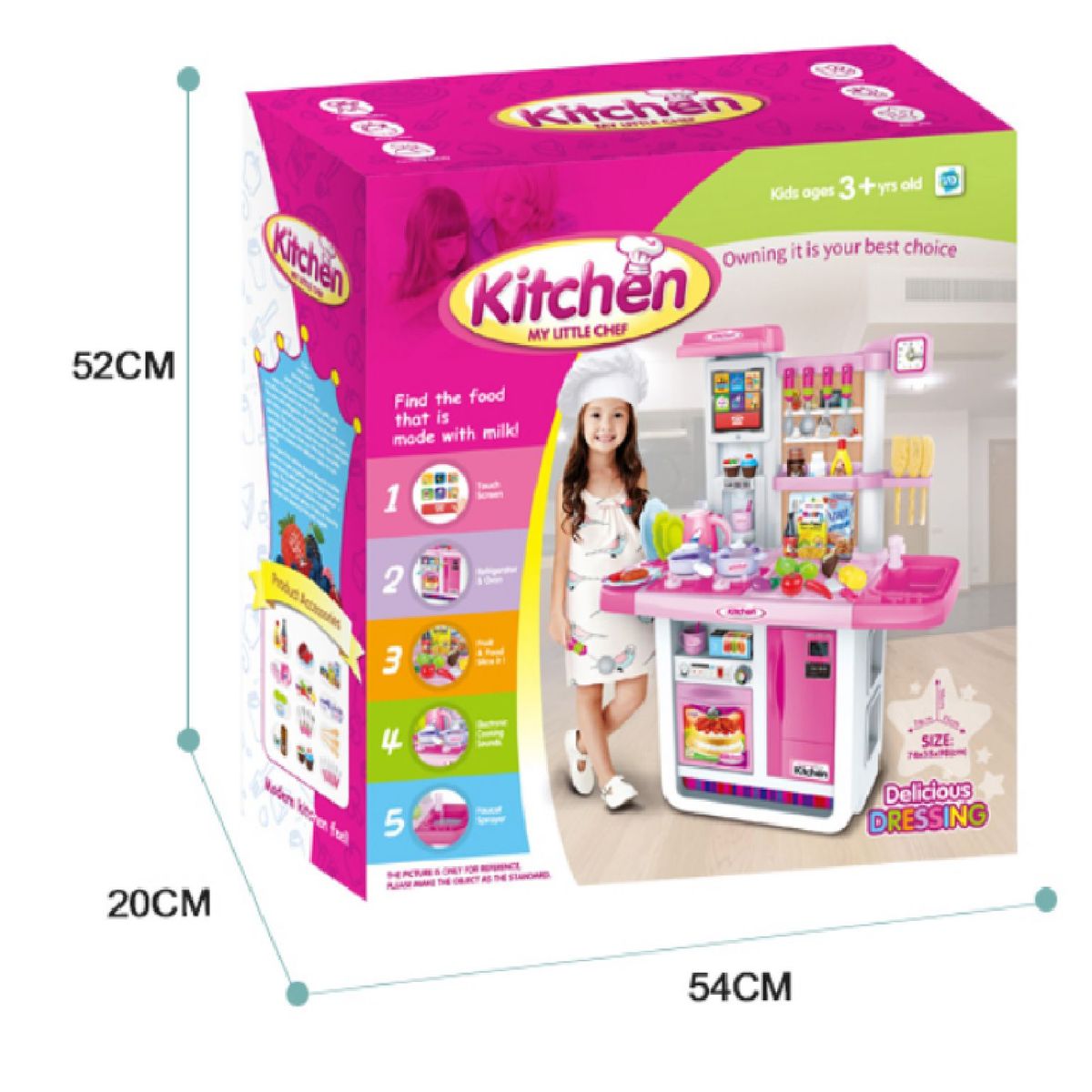 GENERICO - Cocina Mini Chef Para Niños con Funciones 98 cm