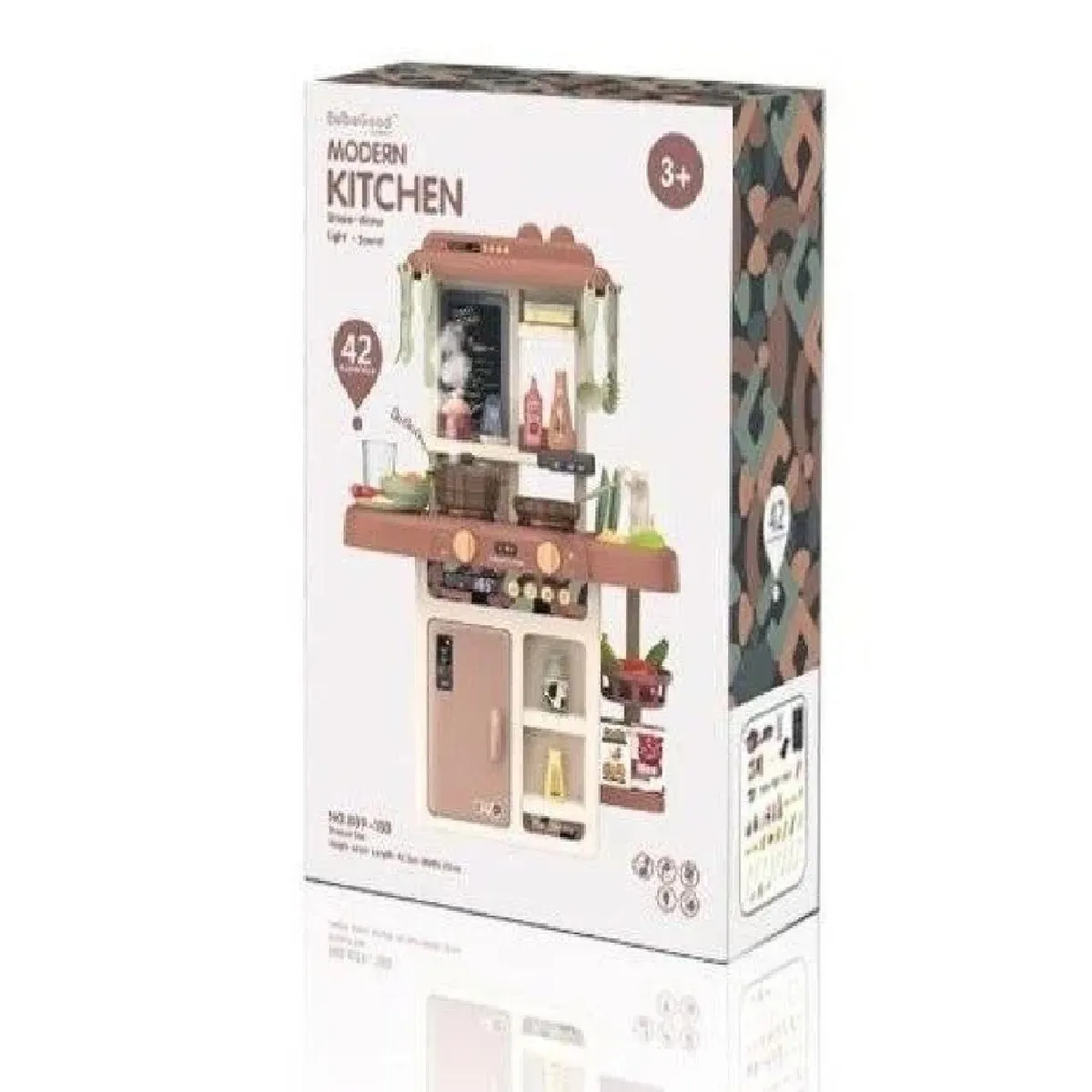 GENERICO - Cocina para Niños  Vapor,Luz y Agua 63cm con 42 piezas