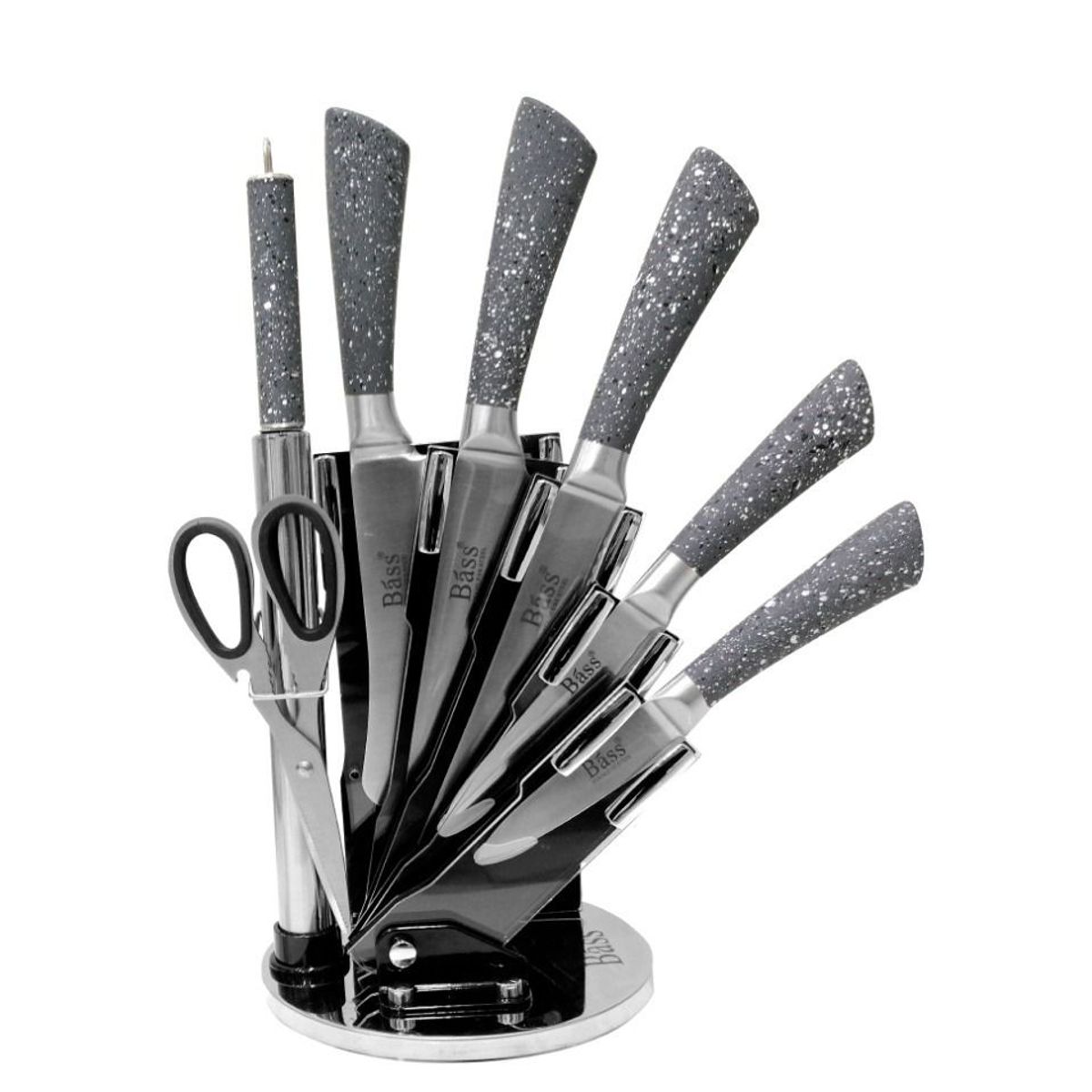 LA ITALIANA - Set de Cuchillos 8 piezas de Acero Inoxidable - BASS Modelo Granito