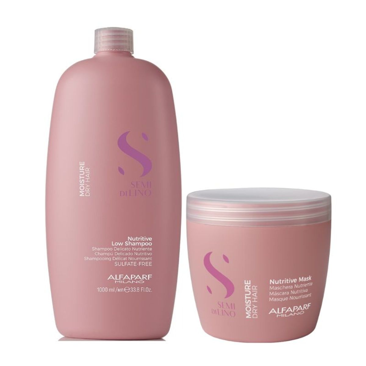ALFAPARF MILANO - ALFAPARF Semi Di Lino - Pack Moisture Shampoo 1L  Mascarilla 500ml