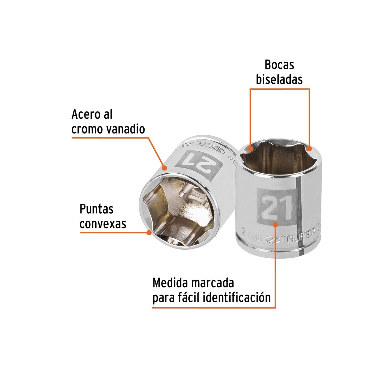 TRUPER - Dado 3/8" x  21mm Truper