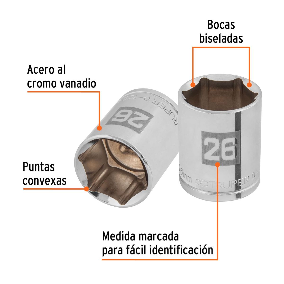 TRUPER - Dado ½” x 26mm Truper