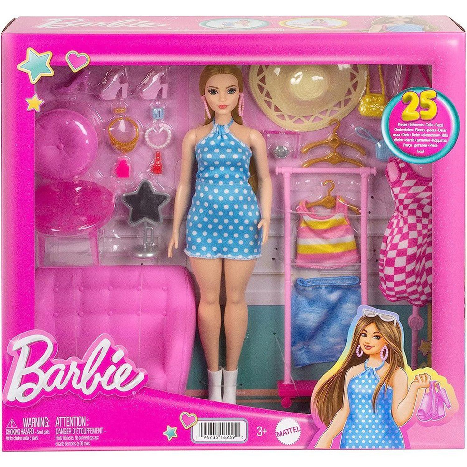 Muñeca Barbie Estilista y Closet a la Moda BARBIE