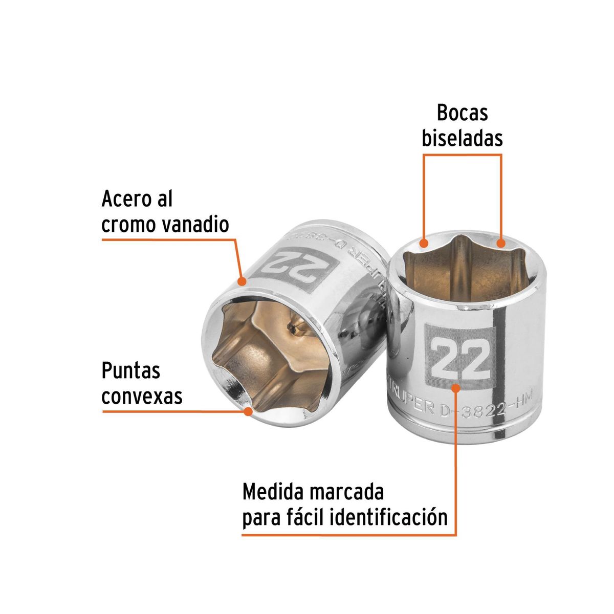TRUPER - Dado 3/8" x  22mm Truper