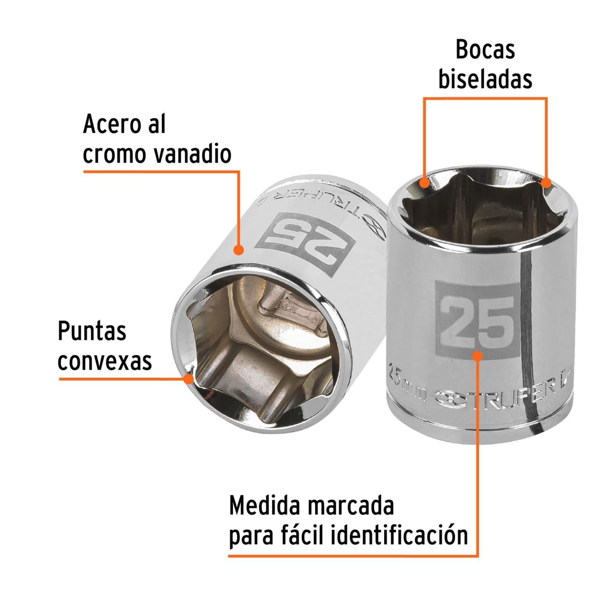 TRUPER - Dado ½” x 25mm Truper