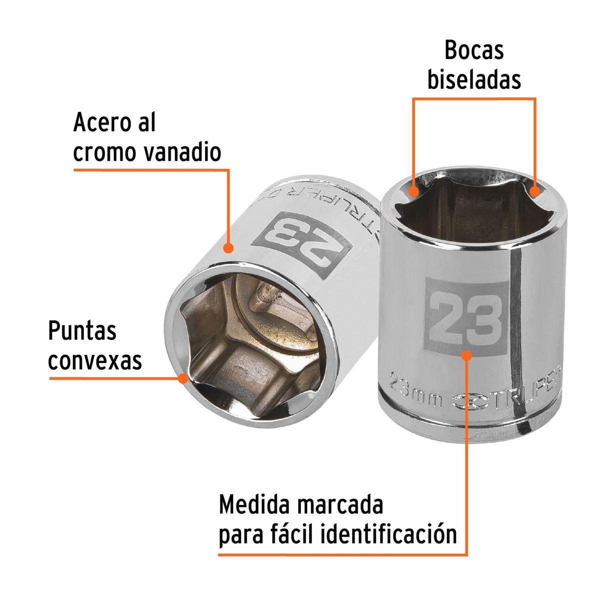 TRUPER - Dado ½” x 23mm Truper