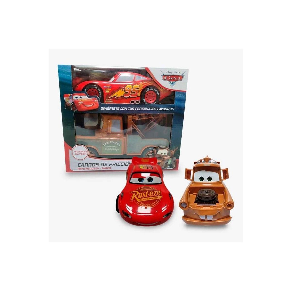 GENERICO - Coches De Friccion Rayo Mcqueen Y Mater Cars