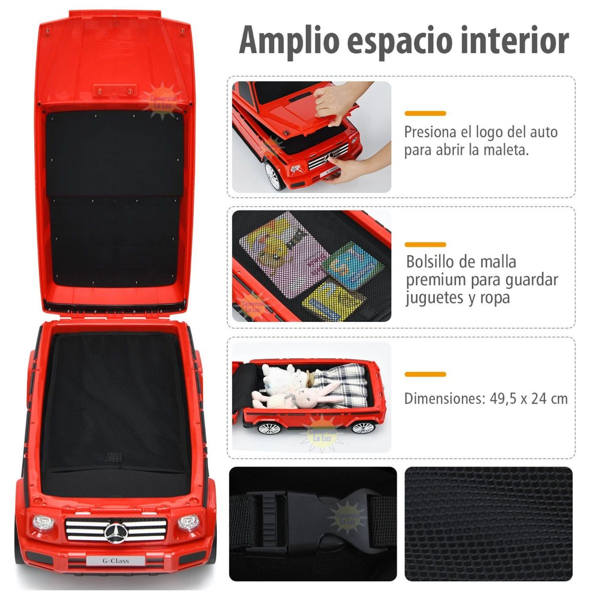 MERCEDES BENZ - Correpasillos 2 en 1 Maleta Rojo