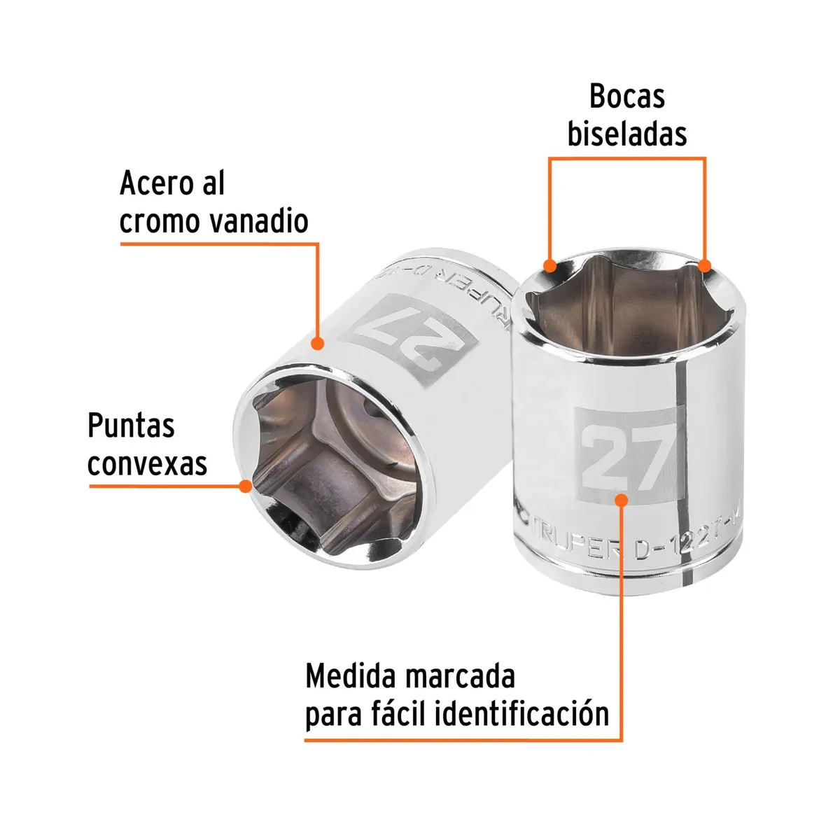 TRUPER - Dado ½” x 27mm Truper