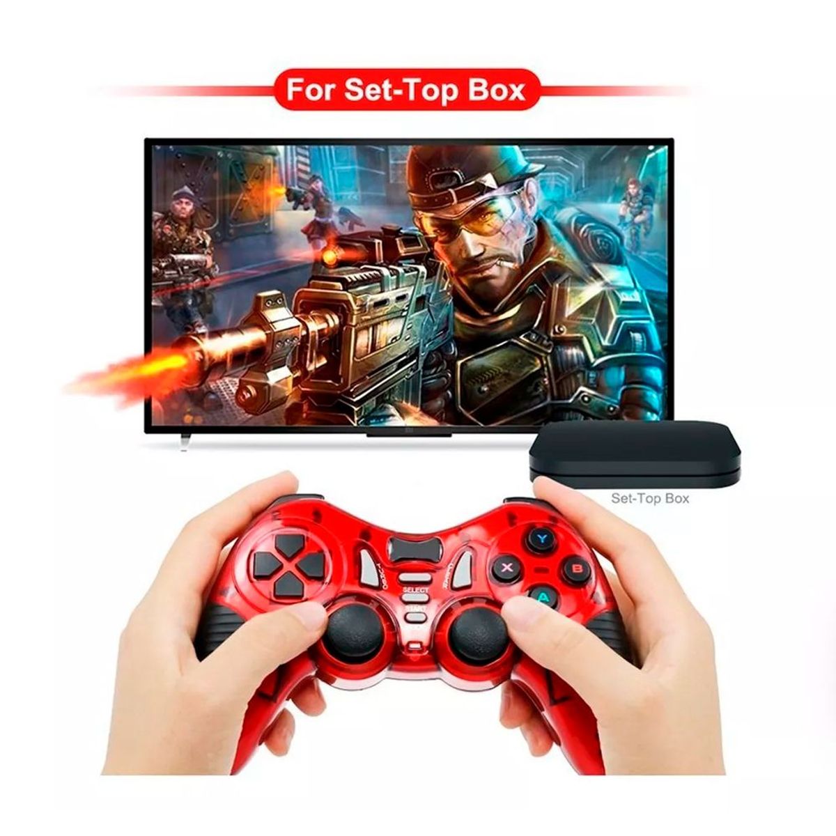 SEISA - Mando Inalámbrico para PC PS2 PS3 Xbox Android Tv Box 6 en 1 Rojo