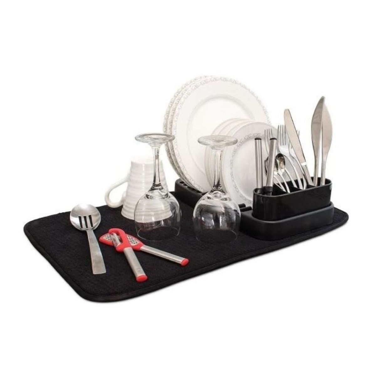 JOIE - Escurridor platos con tapete plegable Joie negro