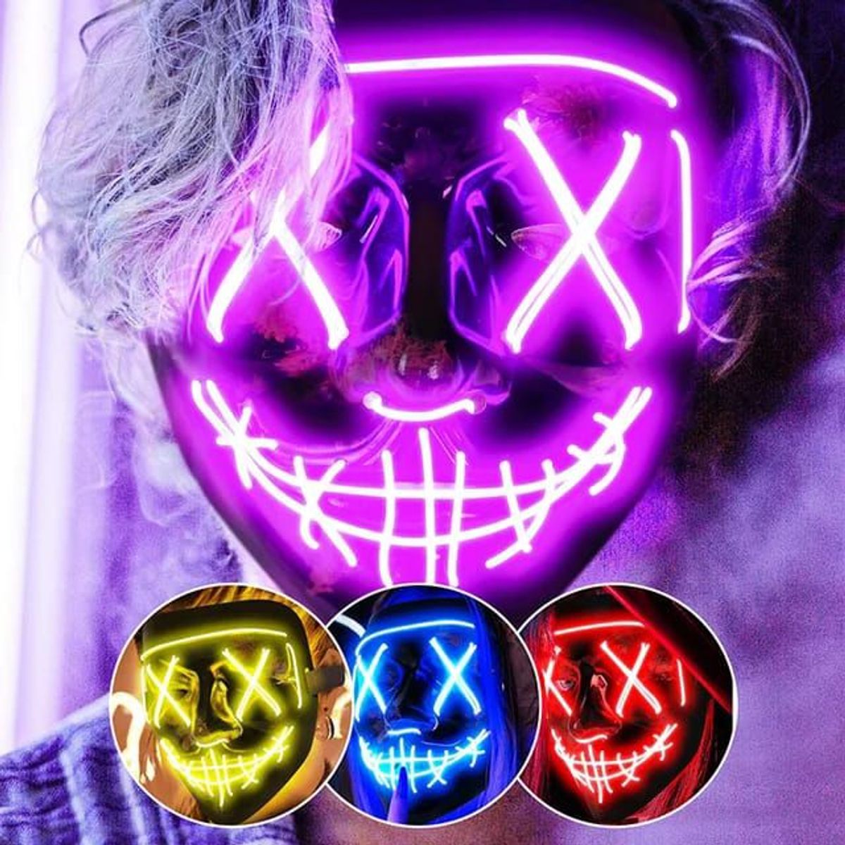 GENERICO - Mascara De La Purga Con Led Halloween Fiesta - HalloweenFest