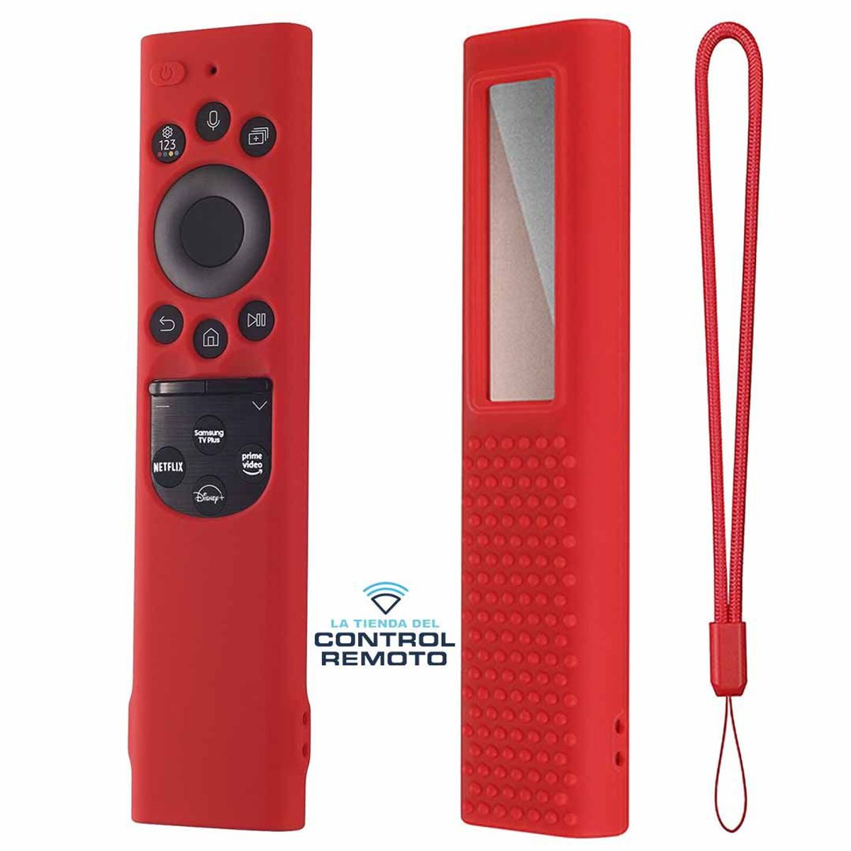 CASE - Funda de Silicona Control Samsung Qled Solar 2021 – Rojo